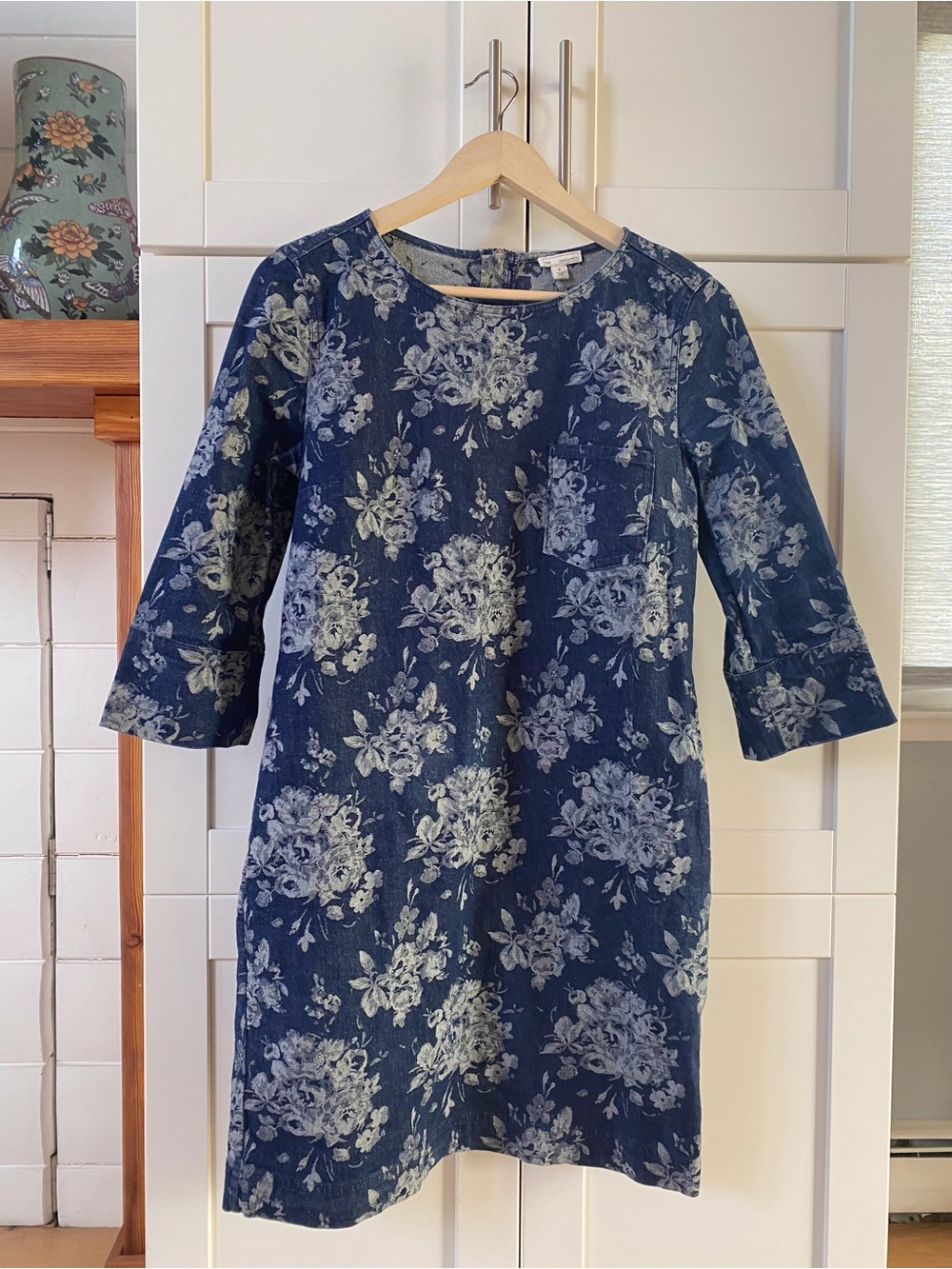 Gap Denim Floral Jacquard Dress
